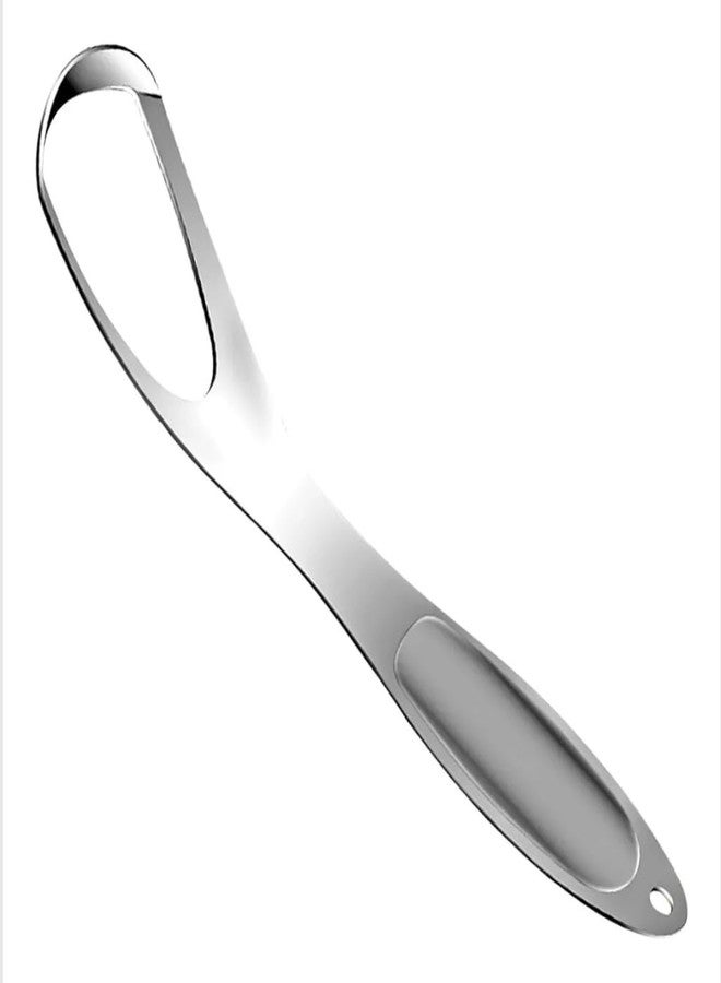 AARAM Tongue Scraper Bell shaped for Adults and Kids, High Grade Stainless Steel Tongue Cleaner (1-Pack), Professional Oral Hygiene Tool to Eliminate Bad Breath in Seconds Steel colour - Image 1